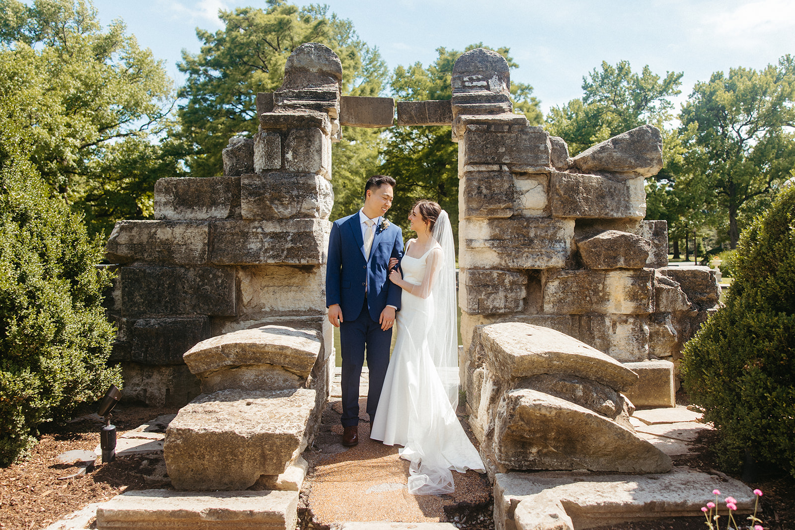 Bride and Groom at Tower Grove St. Louis Wedding venues