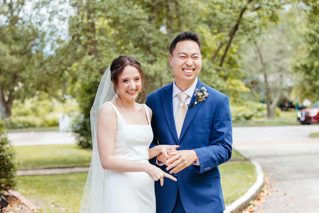 Bride and Groom first look Piper Palm House wedding Tower Grove St. Louis