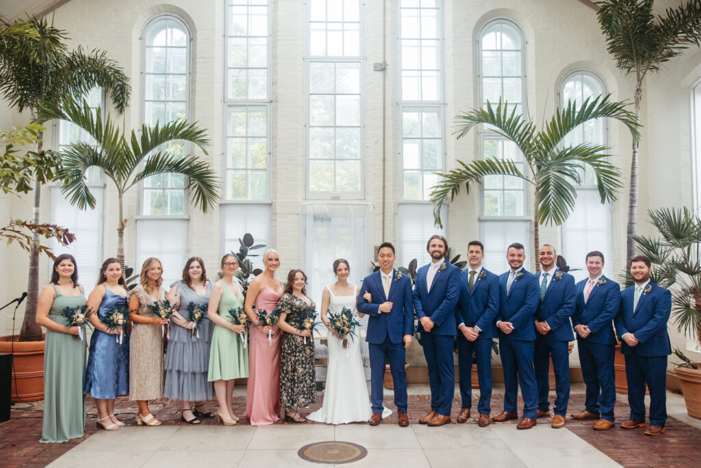 Bride and Groom wedding ceremony Piper Palm House wedding Tower Grove St. Louis