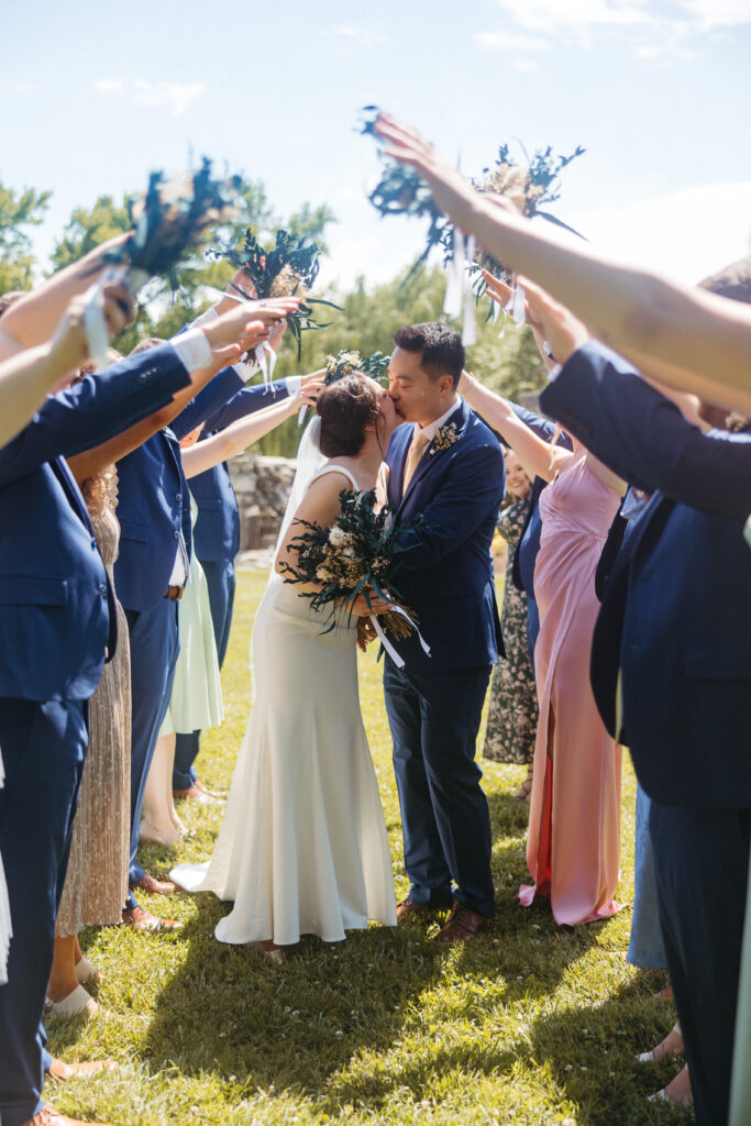 Bride and Groom wedding ceremony Piper Palm House wedding Tower Grove St. Louis