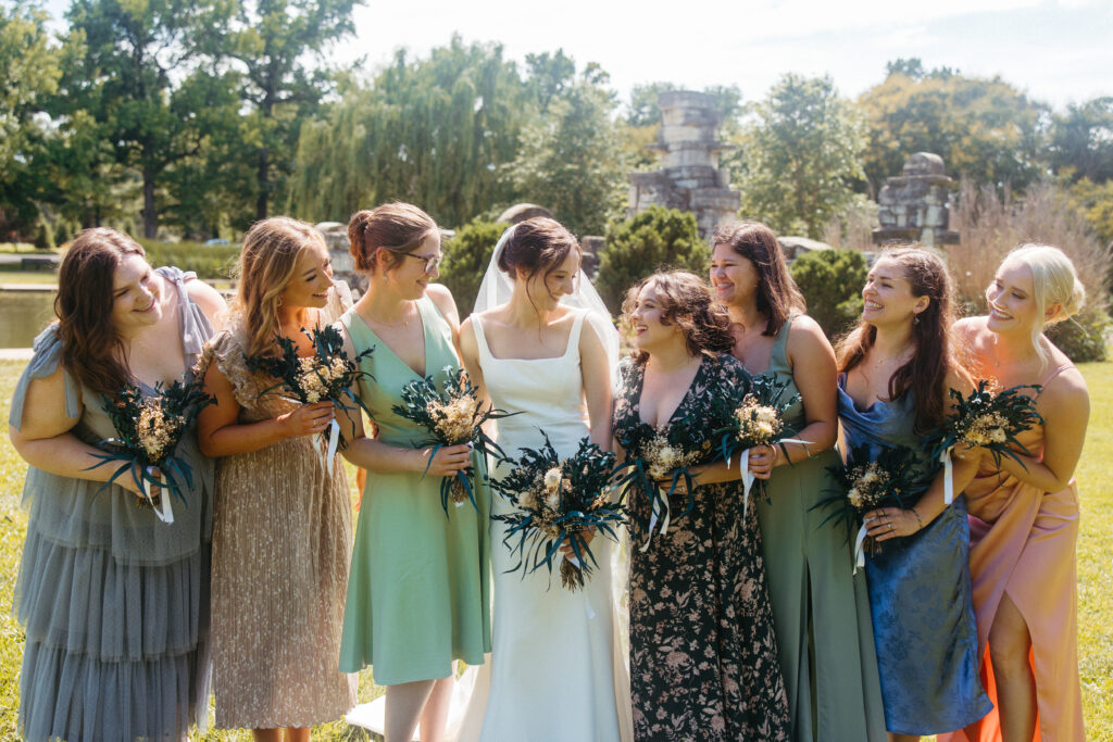 Bridal party wedding ceremony Piper Palm House wedding Tower Grove St. Louis