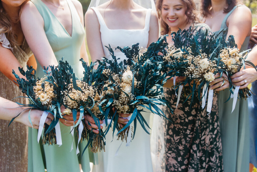 floral bouquets Bridal party wedding ceremony Piper Palm House wedding Tower Grove St. Louis