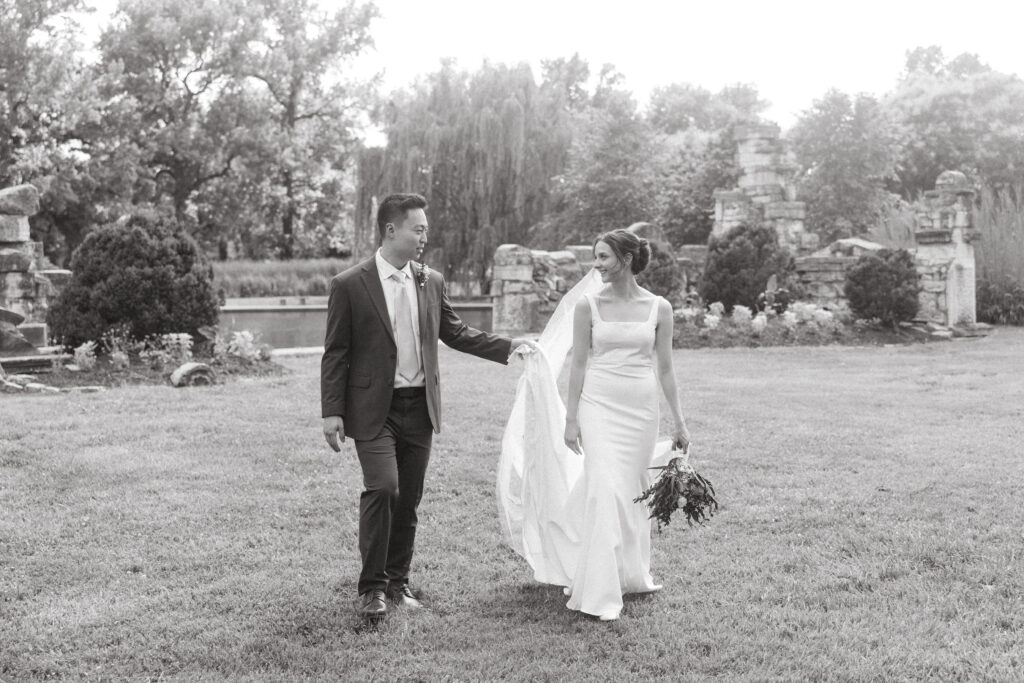 Bride and groom portraits wedding ceremony Piper Palm House wedding Tower Grove St. Louis