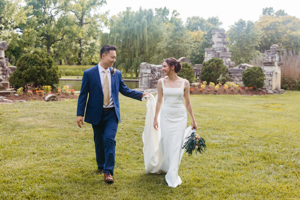 Bride and groom portraits wedding ceremony Piper Palm House wedding Tower Grove St. Louis