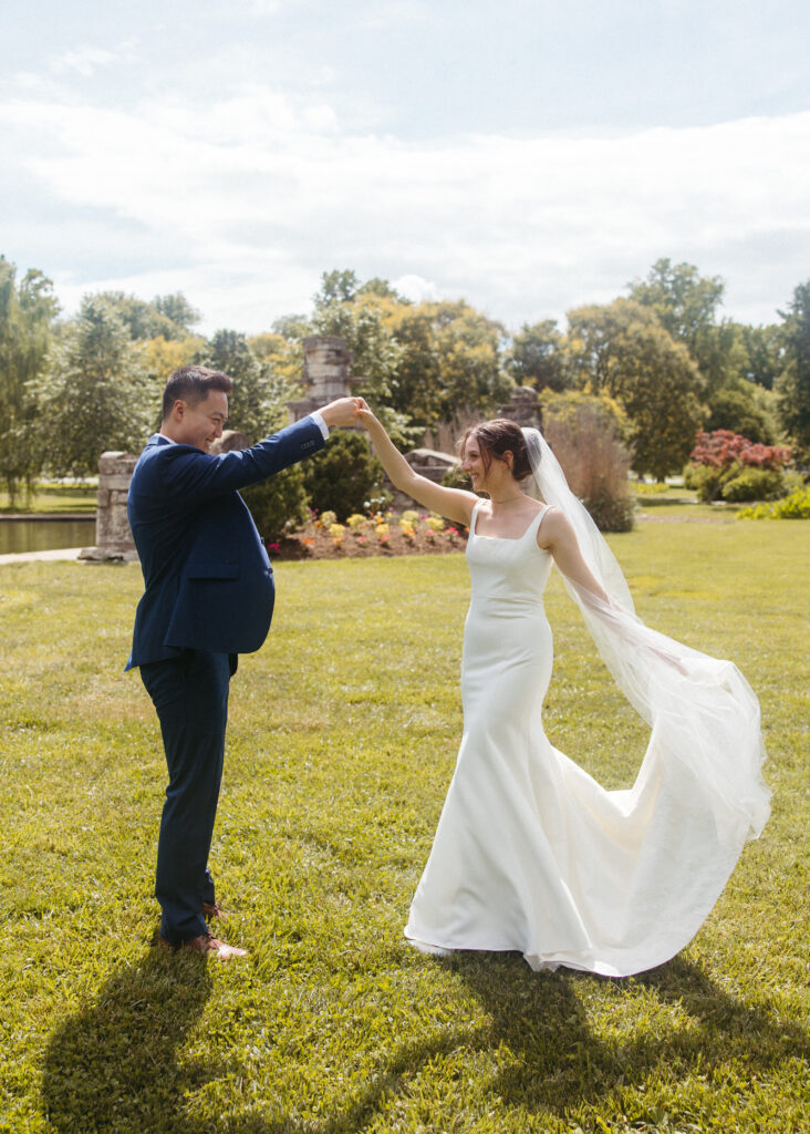 Bride and groom portraits wedding ceremony Piper Palm House wedding Tower Grove St. Louis