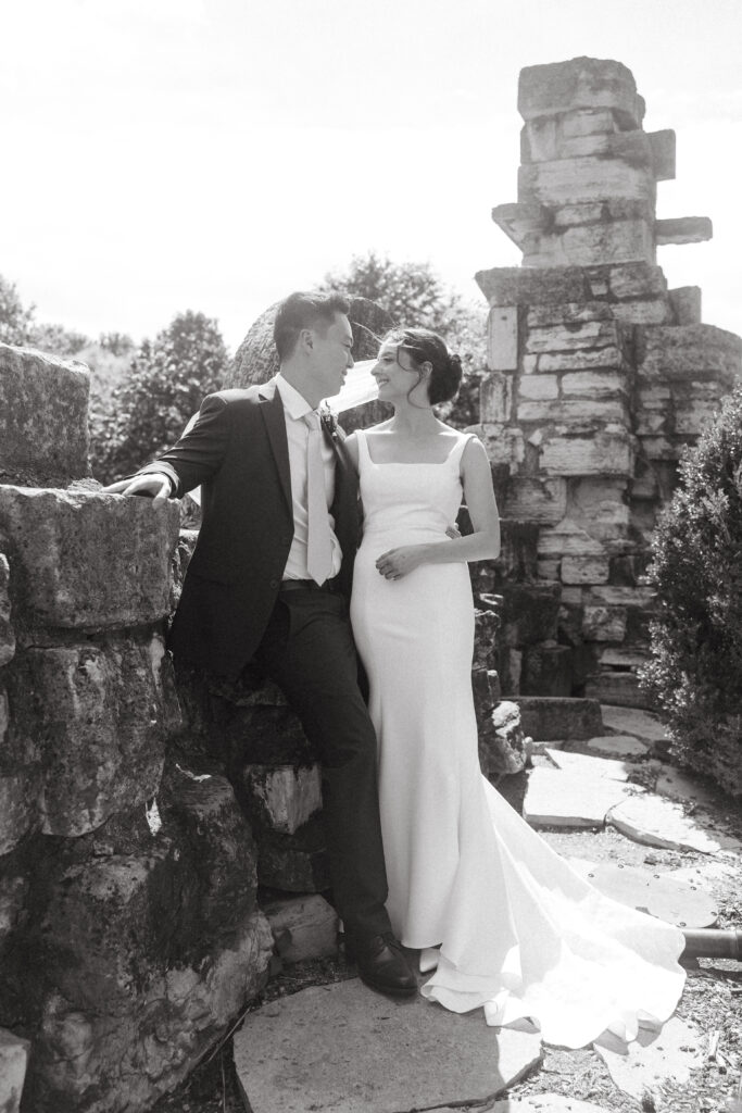 Bride and groom portraits wedding ceremony Piper Palm House wedding Tower Grove St. Louis